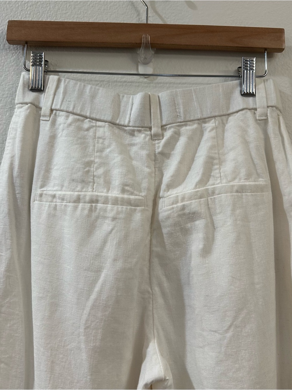 Abercrombie & Fitch Sloane Linen-Blend Tailored Wide Leg Pant White Size XS - Picture 8 of 13